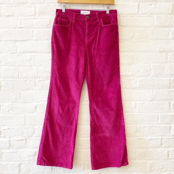 Current/Elliot || Corduroy Crop Flare Pants Magenta Fuchsia Pink 29 - Picture 1 of 10